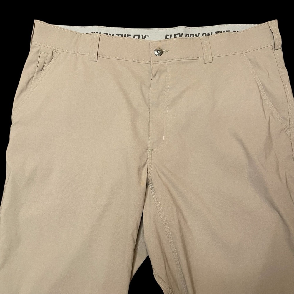Duluth Trading‎ Flex Dry On The Fly Pants Mens 38x32 Relaxed Fit Beige Stretch - Picture 2 of 7